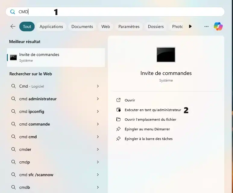 Tapez-cmd-windows-11