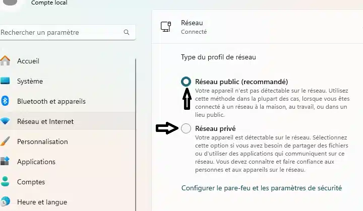 definir-le-type-de-reseau-sur-Public-ou-Prive-dans-la-section